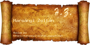 Harsányi Zoltán névjegykártya